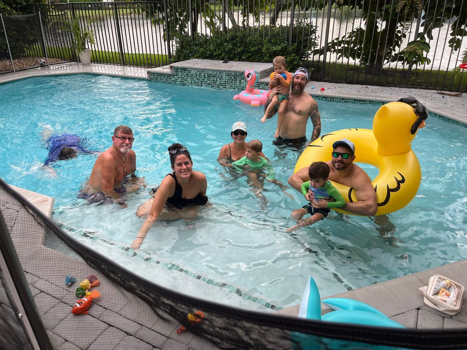 Rad Dad Lyfe, Joe Pye with daughter, wife, daughter's grandfather, daughter's aunt, uncle, and cousins.